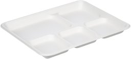 AmazonBasics Compostable Food Trays, 5 Compartment, 500-Count