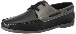 Amazon Brand - Symbol Men's Black/M.Grey PU Boat Shoes-6 UK (40 EU) (7 US) (AZ-SY-442)