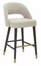 Amazon Brand – Rivet Whit Contemporary Upholstered Counter Height Stool with Gold Accents, 37"H, Chalk