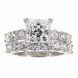 [Find] Amazon Collection roziumumekkisuta-ringusiruba-kuriapurinsesu & Round kattokyu-bikkuzirukoniaburaidaruringusetto, Size 11