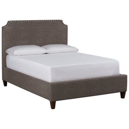 Amazon Brand – Stone & Beam Tisbury Nailhead Trim Queen Bed, 66"W, Curious Charcoal