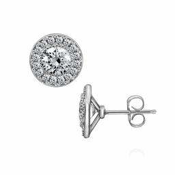 [Find] Amazon Collection Platinum Plated Sterling Silver Clear Round kyu-bikkuzirukoniaheiro-sutaddopiasu Binaural Headset for Stud Earrings jee00237 _ 120cl00qd00