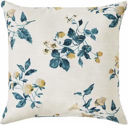 Ravenna Home Casual Floral Throw Pillow, 20" x 20", Cream and Blue