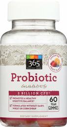 365 EVERYDAY VALUE 2 Billion Mixed Fruit Flavor Adult Probiotic Gummies, 60 CT
