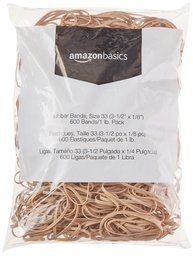 AmazonBasics Rubber Bands, Size 33 (3-1/2" x 1/8''), 600 Bands/1 lb.Pack, 25-Pack