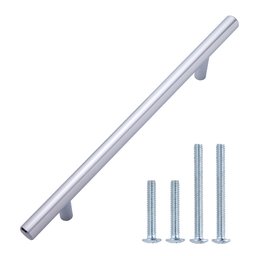 AmazonBasics Euro Bar Cabinet Handle (3/8" Diameter), 7.38" Length (5" Hole Center), Polished Chrome, 25-Pack