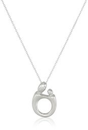 Sterling Silver Mother and Child Pendant Necklace