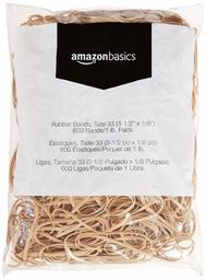 AmazonBasics Rubber Bands, Size 33 (3-1/2" x 1/8''), 600 Bands/1 lb. Pack, 3-Pack