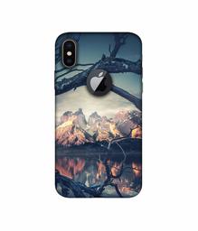 Amazon Brand - Solimo Designer Tree Reflextion 3D Printed Hard Back Case Mobile Cover for Apple iPhone X (Logo Cut)