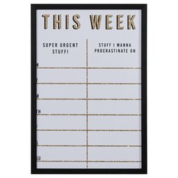 Amazon Brand – Rivet Modern This Week Gold Glitter Dry Erase Board, 16" x 24"