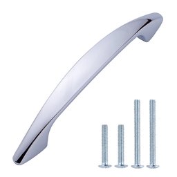 AmazonBasics Modern Arch Cabinet Handle, 4" Length (3" Hole Centre), Polished Chrome, 10-Pack