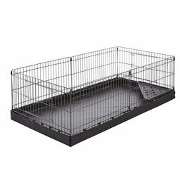 AmazonBasics Indoor-Outdoor Small Pet Habitat Cage with Canvas Bottom, Black