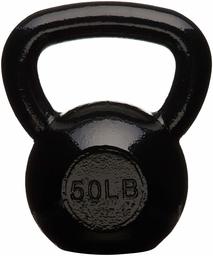 AmazonBasics Enamel Cast Iron Kettlebell - 50 Pounds, Black