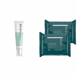 Belei Blemish Control Spot Treatment, 5.5% Benzoyl Peroxide Acne Treatment, Dermatologist Tested, 1.7 Ounces (50 mL) & Hydrating Facial Cleansing Wipes, Fragrance Free, Alcohol Free, 25 Count