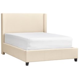 Amazon Brand – Stone & Beam Clifton Modern Upholstered Queen Bedwith Headboard, 68.5"W, Cream