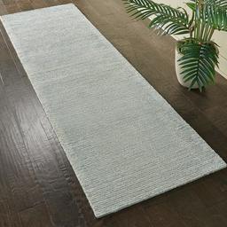 Amazon Brand – Rivet Contemporary Striated Jute Runner Rug, 7' 6" x 2' 3", Aquamarine