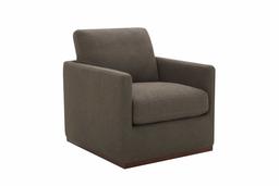 Amazon Brand – Stone & Beam Gabrieli Wood-Framed Upholstered Swivel Chair, 29.9"W, Charcoal