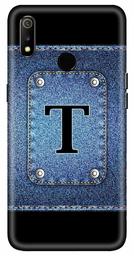 Amazon Brand - Solimo Designer Button Jeans Alphabet-T 3D Printed Hard Back Case Mobile Cover for Realme 3 / Realme 3i