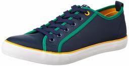 Amazon Brand - House & Shields Men's Navy/Green PU Sneakers-10 UK (44 EU) (11 US) (AZ-HS-011)