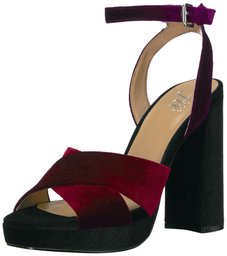 Amazon Brand - The Fix Women's Gabriela High-Heel Cross-Strap Platform Dress Sandal,wine/dark purple/black,7 B US