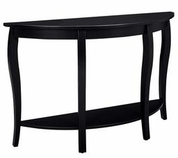 Amazon Brand – Ravenna Home Anne Marie Round Wood Shelf Storage Curved Leg Entry Console Table, 48"W, Black