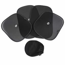 AmazonBasics Car Sun Shades with 110 and 80 GSM Polyester with Suction Cup for Darker Shadow - 2 Semi-Transparent (21" x 14") and 2 Transparent (21" x 14"