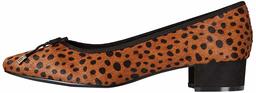 Amazon Brand - find. Mini Heel Leather Ballet Closed-Toe Pumps, Brown, US 8