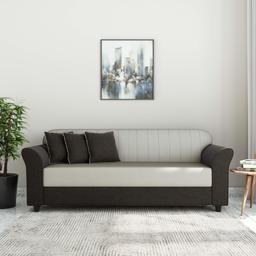 Amazon Brand - Solimo Victoria Fabric 3 seater sofa (Brown & Beige)