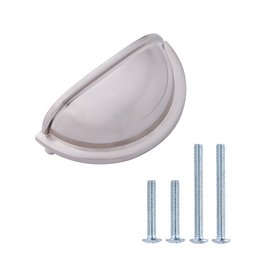 AmazonBasics Traditional Bin Cup Drawer Pull, 3.43" Overall Length (3" Hole Center), Satin Nickel -10 Pack