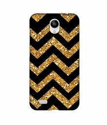 Amazon Brand - Solimo Designer Golden Zik Zak Pattern 3D Printed Hard Back Case Mobile Cover for Vivo Y21L