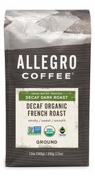 Allegro Coffee Decaf Organic French Roast Ground Coffee, 12 oz