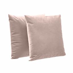 AmazonBasics 2-Pack Velvet Fleece Decorative Throw Pillows - 18" Square, Blush Pink