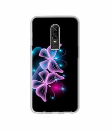 Amazon Brand - Solimo Designer Butterflies Neon Light UV Printed Soft Back Case Mobile Cover for OnePlus 6