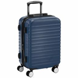 AmazonBasics Premium Hardside Spinner Suitcase Carry-On Luggage with Wheels - 20-Inch, Navy Blue