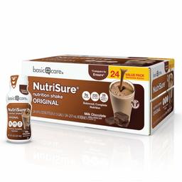 Amazon Basic Care Nutrisure Original Nutrition Shake, Milk Chocolate Flavor, 24 Count