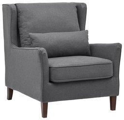 Amazon Brand – Stone & Beam Sascha Removable Cushion Wingback Accent Chair, 34.6"W, Deep Grey