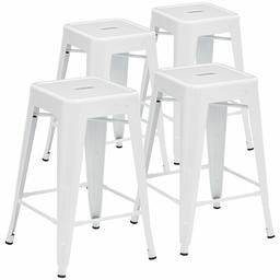 Pioneer Square BT3503-24-WH Counter Stool, 24", White