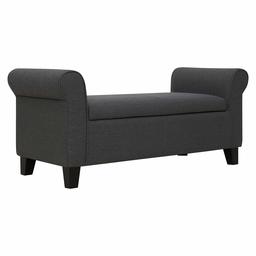 Amazon Brand – Ravenna Home Chic Upholstered Storage Bench Ottoman, 50"W, Charcoal