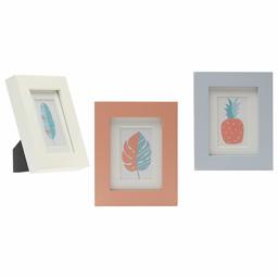 Amazon Brand – Rivet Modern Pastel-Colored Photo Frames, 3-Piece Set, 4.94"H, Cream, Orange, and Blue