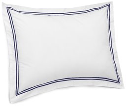 Pinzon 400-Thread-Count Hotel Stitch Sham - King, Navy Stripes
