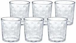 Amazon Brand - Solimo Ariana Whisky Glass Set, 285ml, Set of 6, Transparent