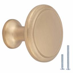 AmazonBasics Modern Top Ring Cabinet Knob, 1.16" Diameter, Golden Champagne, 25-Pack