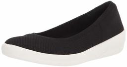 Amazon Essentials Women's Knit Ballet with Sport Outsole Flat, Black, 7.5 B US