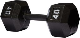 AmazonBasics Cast Iron Hex Dumbbell, HD-40LB, 40 lb