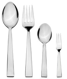 Amazon Brand - Solimo 24 Piece Stainless Steel Cutlery Set, Classique (Contains: 6 Table Spoons, 6 Tea Spoons, 6 Forks, 6 Fruit Forks), Silver