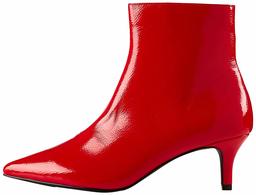 Amazon Brand - find. Kitten Heel Ankle Boots, Rot Red), US 9.5