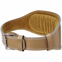 AmazonBasics 6 Inch Wide Padded Weight Lifting Belt - Medium, Tan