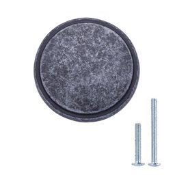 AmazonBasics Modern Wide Top Ring Cabinet Knob, 1.52-inch Diameter, Antique Silver, 25-Pack