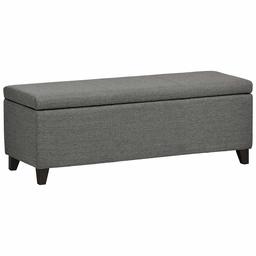 Amazon Brand – Ravenna Home Tolt Upholstered Storage Ottoman Bench, 48"W, Charcoal