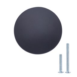 AmazonBasics Round Flat Cabinet Knob, 1.37" Diameter, Flat Black, 10-Pack